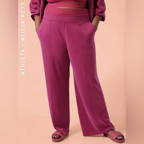 Athleta × Alicia‎ Keys Wide Leg Pants Hot Pink SIZE 3X - Picture 2 of 6